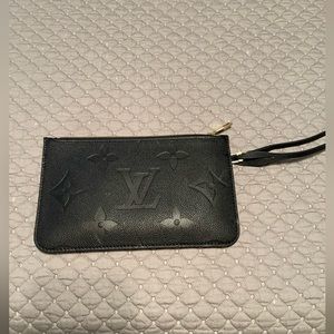 Louis Vuitton black leather wristlet/pouch.